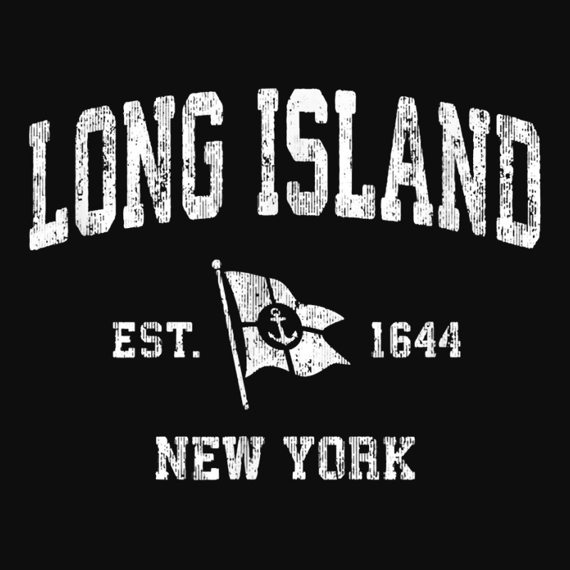 Long Island Nyc New York Ny Vintage Boat Anchor Flag Tee Crop Top by harmanyuan | Artistshot