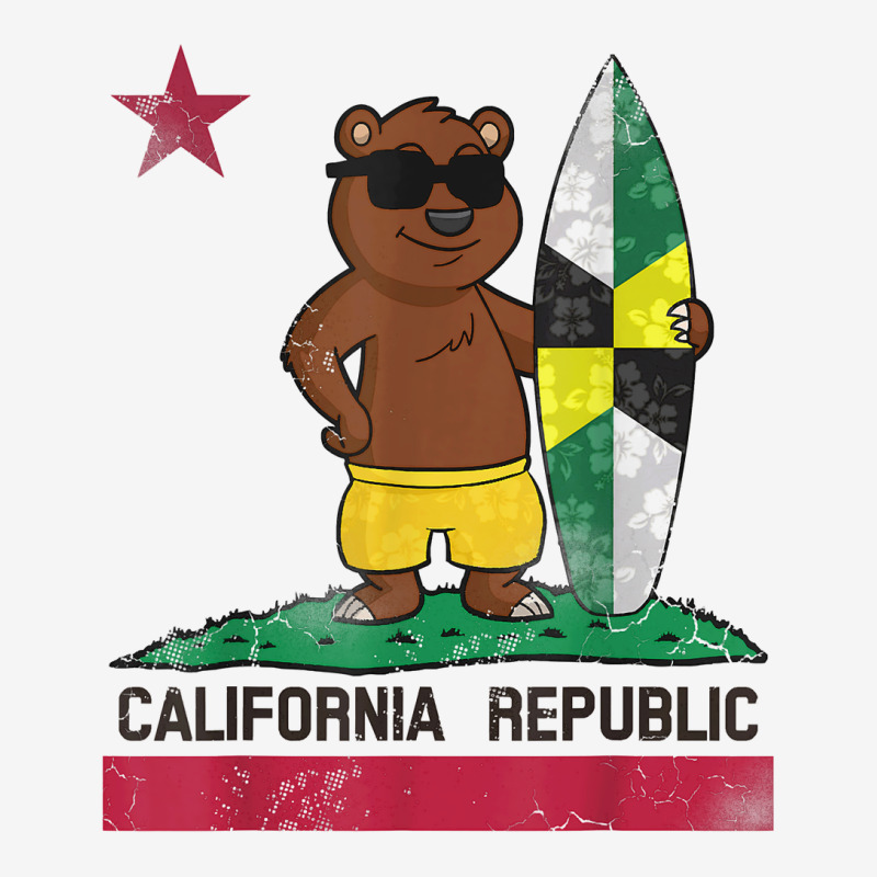 Monterey Flag California Republic Surfer Bear Surfing Surf T Shirt Adjustable Cap by harmanyuan | Artistshot