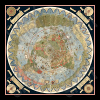 1587 Flat Earth Map Of The World Urbano Monte Historic Wall Poster Glo Legging | Artistshot