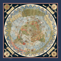 1587 Flat Earth Map Of The World Urbano Monte Historic Wall Poster Glo Ladies Denim Jacket | Artistshot