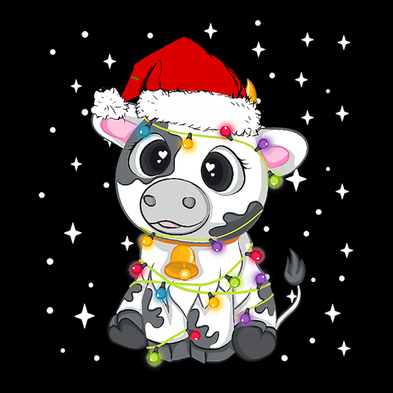 Cow Funny Cattle Cute Cow Santa Hat Xmas Light Matching Pajama Christm Kids Cap by hopelessoon | Artistshot