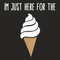 I'm Just Here For The Ice Cream Meme Cute Vanilla Soft Serve T Shirt Ladies Fitted T-shirt | Artistshot