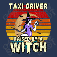 Taxi Driver Raised By A Witch, Halloween Design For Taxi Drivers Men Denim Jacket | Artistshot