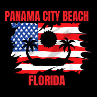 Panama City Beach American Flag T Shirt Men's 3/4 Sleeve Pajama Set | Artistshot