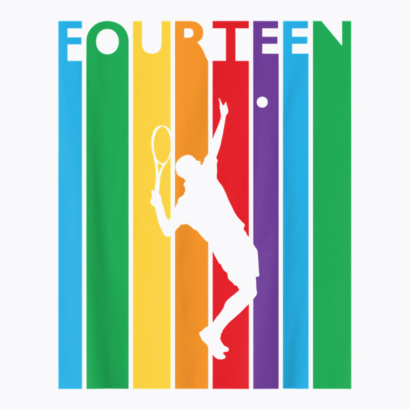 14th Birthday Gift Fourteen Colorful Tennis 14 Year Old T Shirt T-shirt | Artistshot