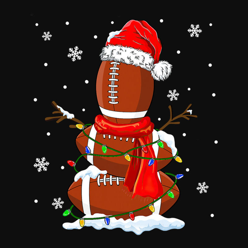 Football American Football Snowman Santa Hat Xmas Lights Christmas 98 Crop Top by hopelessoon | Artistshot