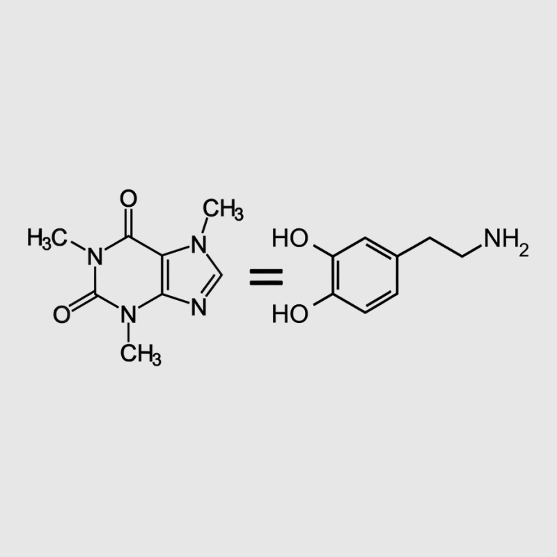 Caffeine Equals Happiness   Molecule Dopamine Science Shirt Hoodie & Jogger set by alayziahollars | Artistshot