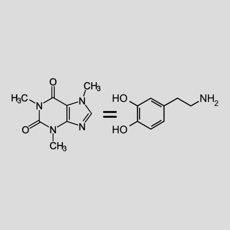 Caffeine Equals Happiness   Molecule Dopamine Science Shirt Men's Polo Shirt by alayziahollars | Artistshot