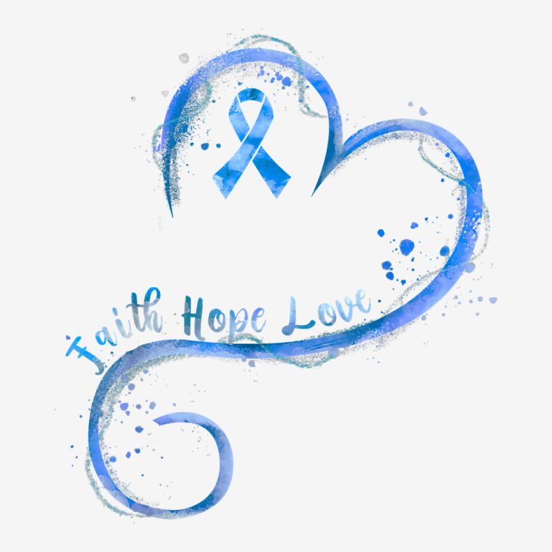 Faith Hope Love Dark Blue Ribbon Colon Cancer Awareness T Shirt Adjustable Cap | Artistshot