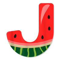 Letter J Capital Alphabet Initial Name Letter J Watermelon T Shirt Crop Top | Artistshot