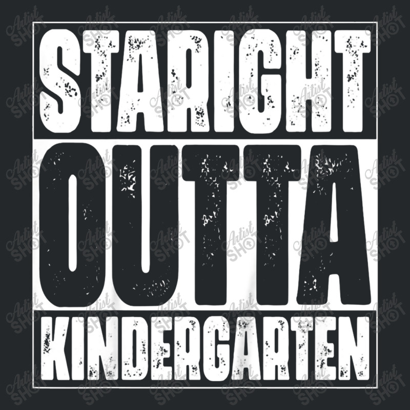 Kids Straight Outta Kindergarten Funny First Day Of School Crewneck Sweatshirt | Artistshot