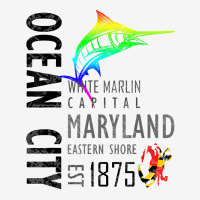 Ocean City Maryland White Marlin Capital Eastern Shore T Shirt Adjustable Cap | Artistshot