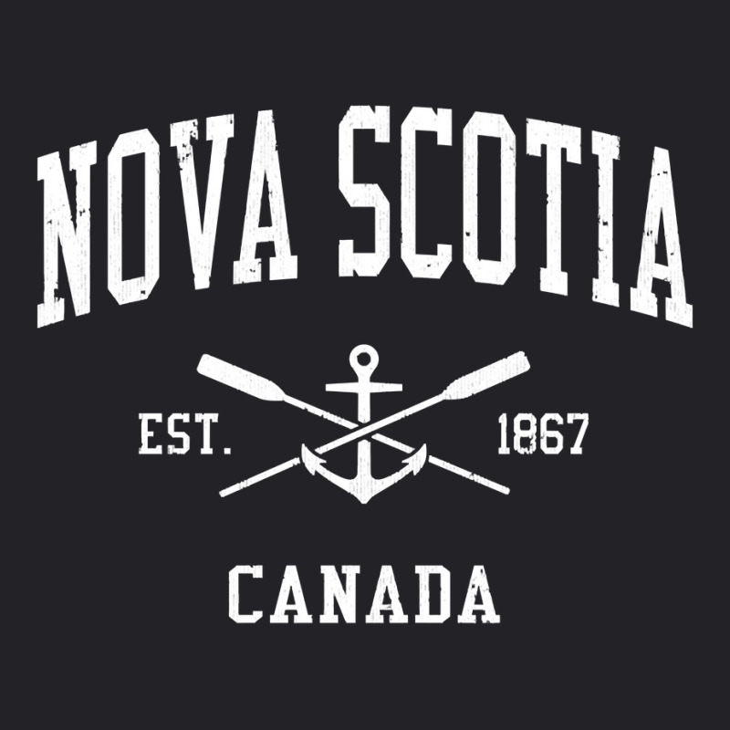 Nova Scotia Vintage Crossed Oars & Boat Anchor Sports Pullover Hoodie Youth Tee by damarcusswabb | Artistshot