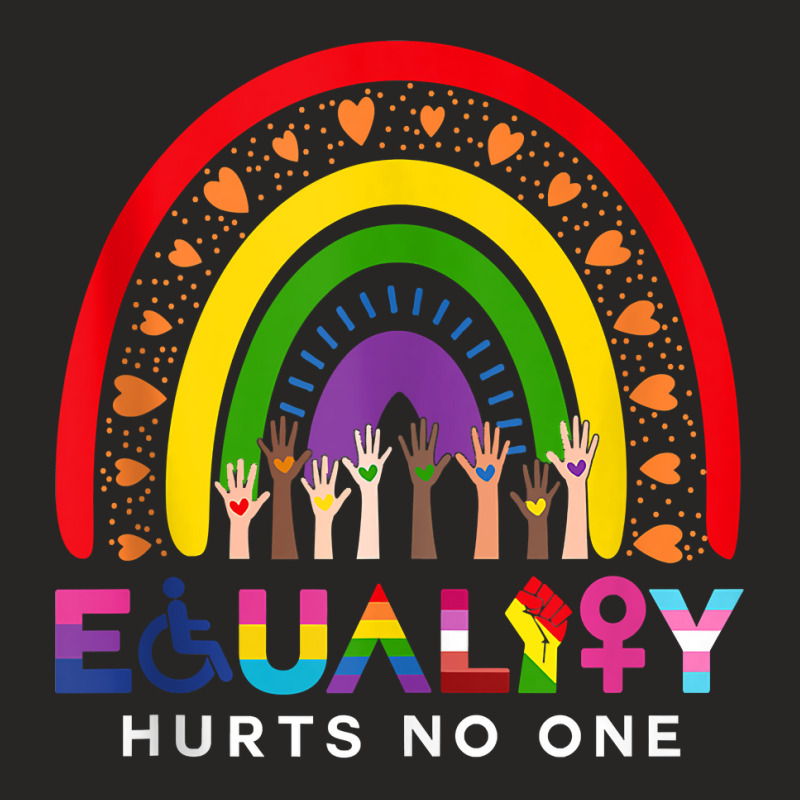 Lgbt Disabled Hand Up Rainbow Equality Hurts No One Tank Top Ladies Fitted T-Shirt by copedoire | Artistshot