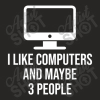 I Like Computers And Maybe 3 People Ladies Fitted T-shirt | Artistshot