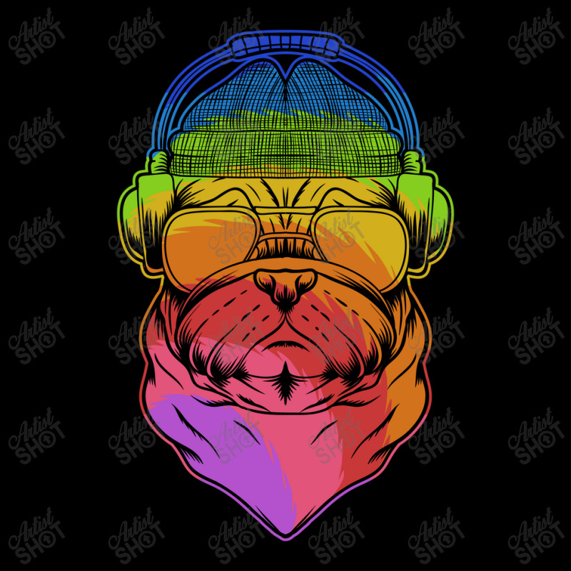 Pug Dog Headphone Colorful Adjustable Cap by andypp | Artistshot