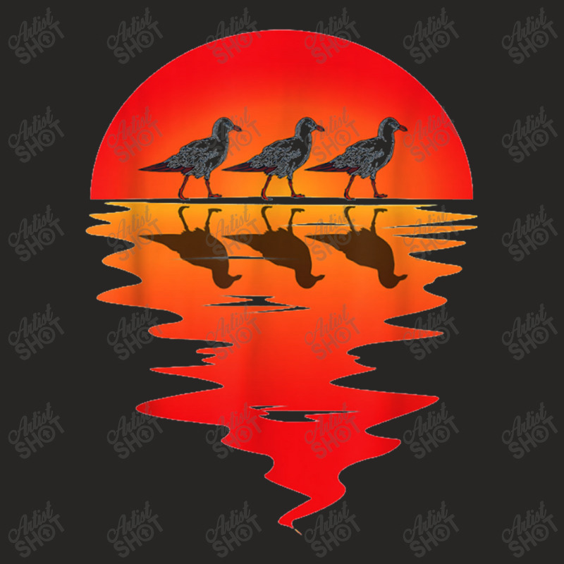 Flocks Of Seagull Vintage Sunset Seabird Harbour Albatros Ladies Fitted T-Shirt by anneevans358 | Artistshot