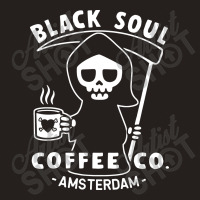 Funny Coffee T Shirt Amsterdam T Shirt Black Soul Coffee Cafe Grim Rea Tank Top | Artistshot