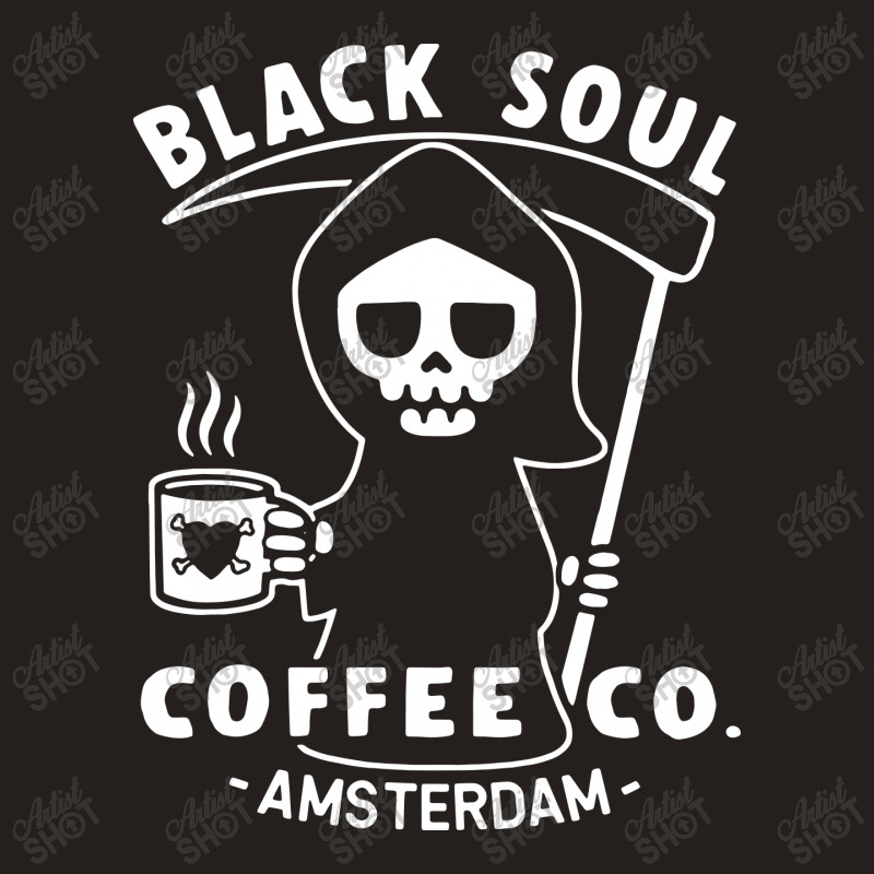 Funny Coffee T Shirt Amsterdam T Shirt Black Soul Coffee Cafe Grim Rea Tank Top by Larise_Store | Artistshot