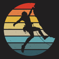 Bouldering T  Shirt Bouldering Silhouette On A Distressed Retro Sunset T-shirt | Artistshot