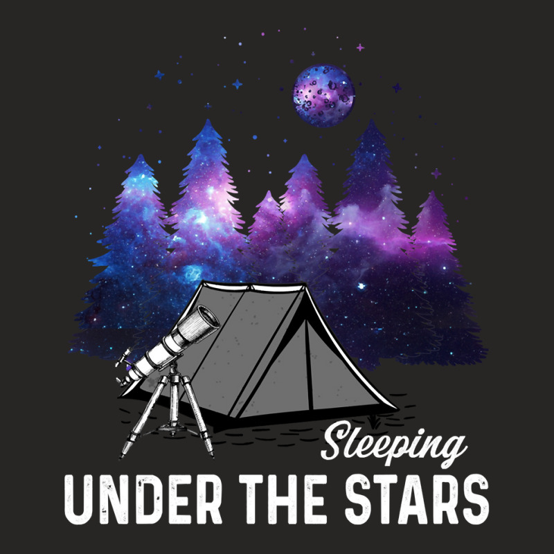 Camp Camping Sleeping Under The Star 17 Camp Camper Ladies Fitted T-Shirt by stress | Artistshot