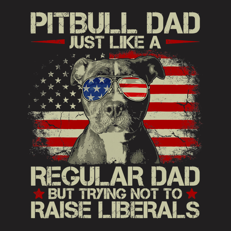 Pitbull Lover Dog Mens Pitbull Dad Like Regular Dad Trying Not To Rais T-shirt | Artistshot