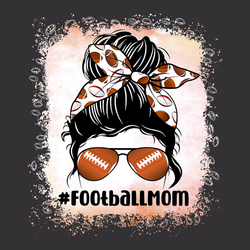 Football Bleached Football Mom Life Messy Bun Mom 19 Vintage Short by peafowl | Artistshot