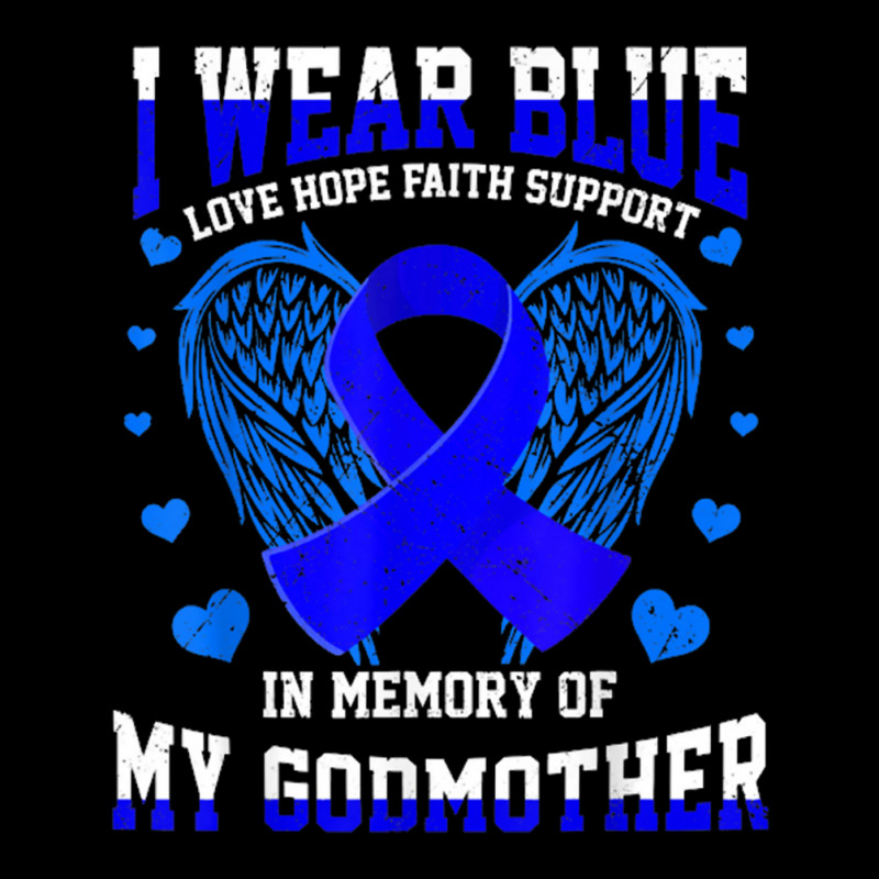 I Wear Blue Memory Godmother Colon Cancer Awareness Ribbon Zipper Hoodie | Artistshot