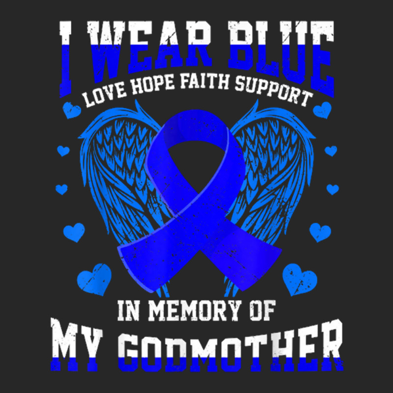 I Wear Blue Memory Godmother Colon Cancer Awareness Ribbon Men's T-shirt Pajama Set | Artistshot