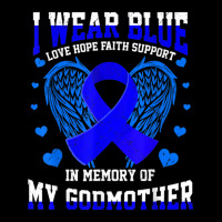 I Wear Blue Memory Godmother Colon Cancer Awareness Ribbon Long Sleeve Shirts | Artistshot