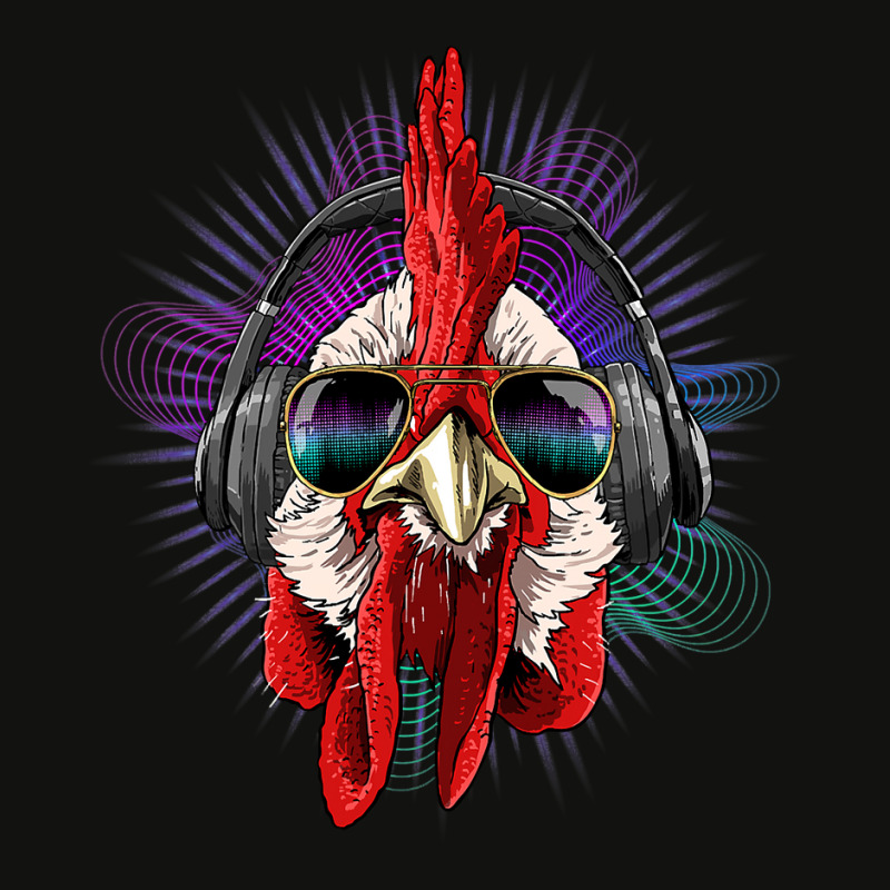 Chicken Chick Music Chicken Dj With Headphones Musical Chicken Lovers Scorecard Crop Tee by permad | Artistshot