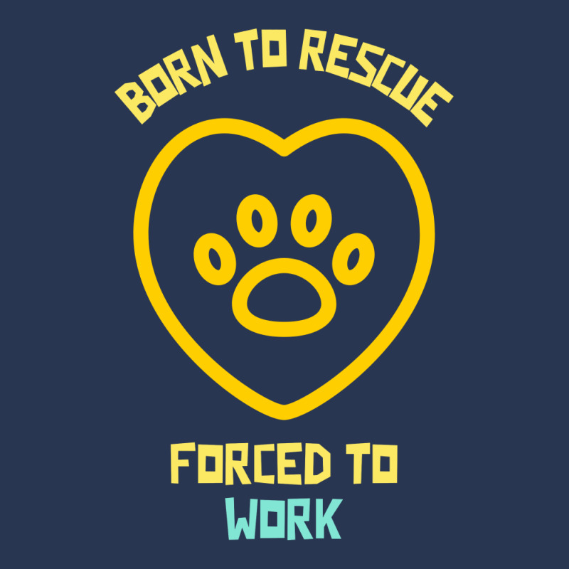 Born To Rescue Forced To Work Funny Dog Quote Ladies Denim Jacket by Favorite | Artistshot