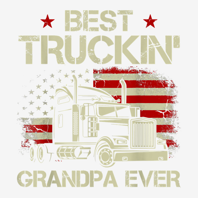 Mens Best Truckin Grandpa Ever American Flag Big Rig Trucker Gift T Sh Adjustable Cap by erinlorrai | Artistshot