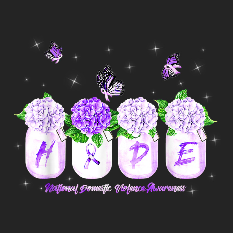 Hope Hydrangea Flower Butterfly Domestic Violence Awareness T Shirt 3/4 Sleeve Shirt | Artistshot