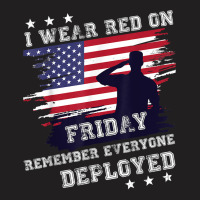 I Wear Red On Friday Remember Deployed American Flag Retro T Shirt T-shirt | Artistshot