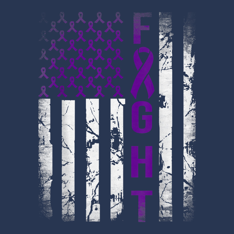 Pancreatic Cancer Awareness, Purple Fight American Flag T Shirt Ladies Denim Jacket by vazwttopperve | Artistshot