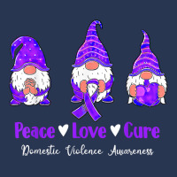 Peace Love Gnomes Purple Ribbon Domestic Violence Awareness T Shirt Men Denim Jacket | Artistshot