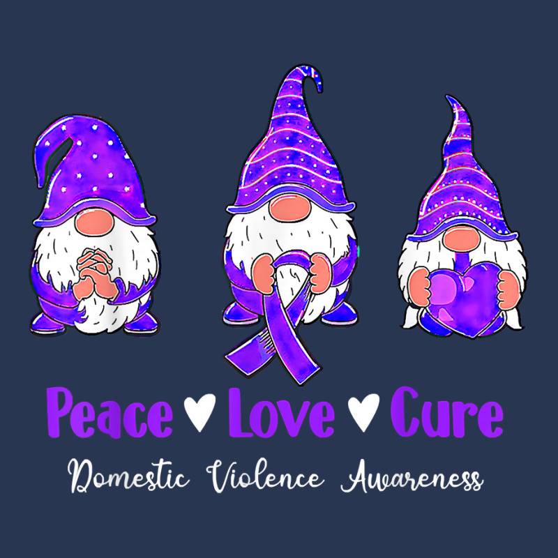 Peace Love Gnomes Purple Ribbon Domestic Violence Awareness T Shirt Men Denim Jacket | Artistshot