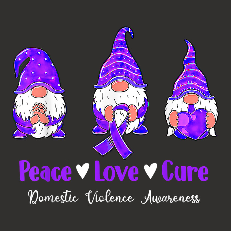 Peace Love Gnomes Purple Ribbon Domestic Violence Awareness T Shirt Champion Hoodie | Artistshot