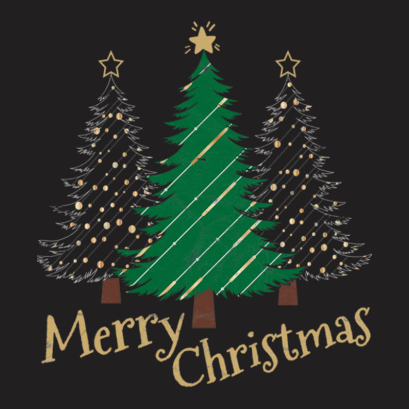 Merry Christmas Trees With Bright Garlands T-Shirt by farisdi | Artistshot