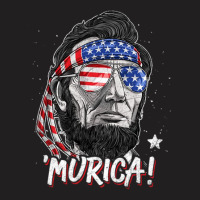 Merica Abe Lincoln 4th Of July Murica T-shirt | Artistshot