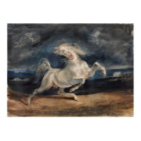 Delacroix Famous Painting Horse Frightened By A Thunderstorm T Shirt Baby Tee | Artistshot