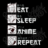 Japanese Letters For Anime Lover Eat Sleep Anime Repeat Cropped Hoodie | Artistshot