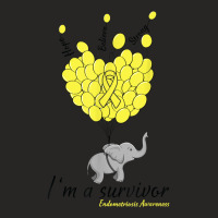 Elephant I'm A Survivor Heart Endometriosis Awareness Gift T Shirt Ladies Fitted T-shirt | Artistshot