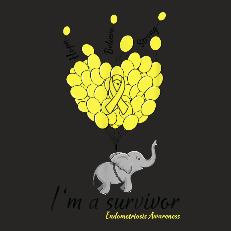 Elephant I'm A Survivor Heart Endometriosis Awareness Gift T Shirt Ladies Fitted T-Shirt by corni3t6 | Artistshot