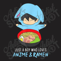 Just A Boy Who Loves Anime And Ramen Funny Anime T-shirt | Artistshot