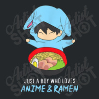 Just A Boy Who Loves Anime And Ramen Funny Anime Crewneck Sweatshirt | Artistshot