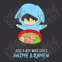 Just A Boy Who Loves Anime And Ramen Funny Anime Vintage Hoodie | Artistshot