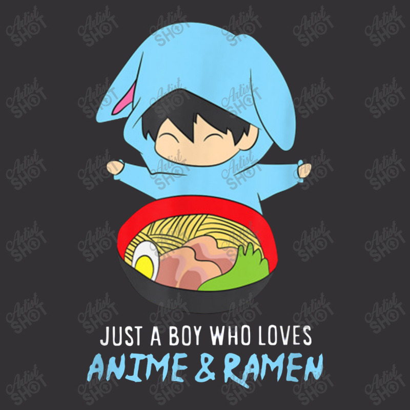 Just A Boy Who Loves Anime And Ramen Funny Anime Vintage Hoodie | Artistshot