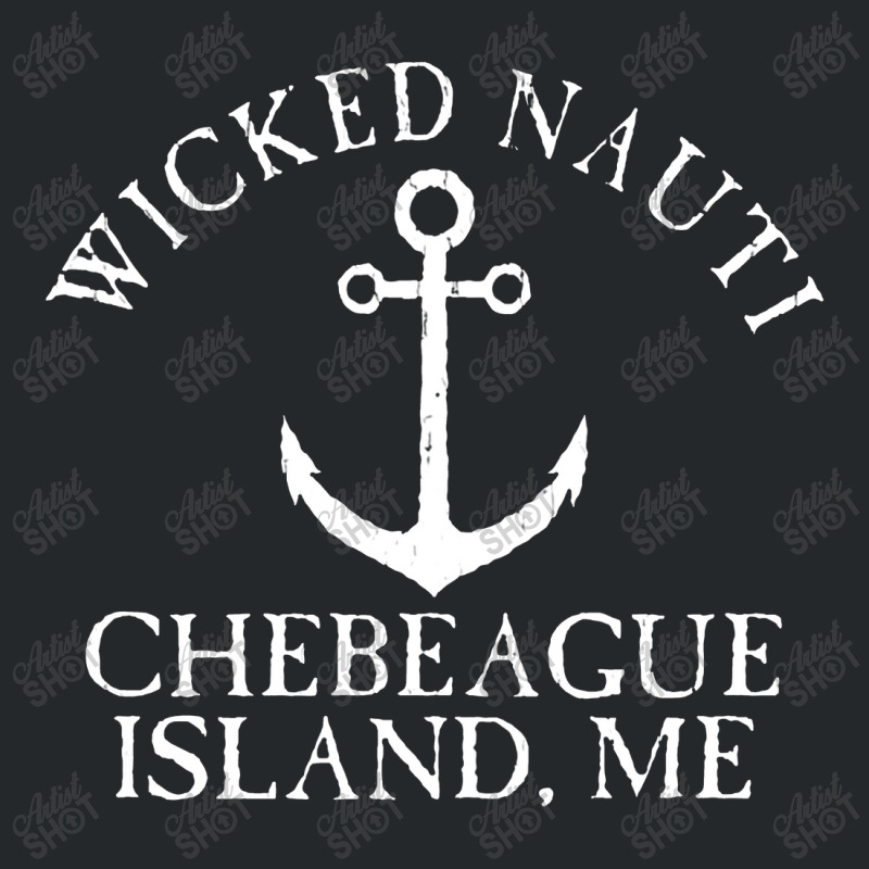 Wicked Nauti Chebeague Island Nautical Distressed Crewneck Sweatshirt | Artistshot